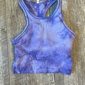 Lululemon purple tie dye tank with built in bra sz 6